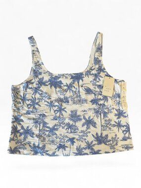 Women’s Tropical Print Sleeveless Crop Tank Top Size XL NEW by A New Day